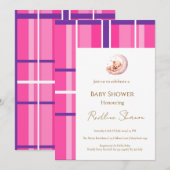 Klassieke Preppy Teddbeer Babyshower Uitnodiging (Voorkant / Achterkant)