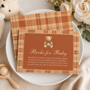 Klassieke Preppy Teddybeer Gestreepte Boeken voor Informatiekaartje
