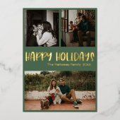 Klassieke Prettige feestdagen | Green Three Photo  (Voorkant)