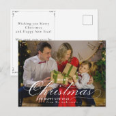 Klassieke prettige kerstfeestelijke nieuwjaarfoto briefkaart (Voorkant / Achterkant)