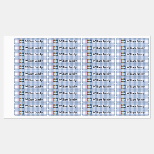 Klassieke primaire Crayon Blue Pset Name Labels (Vel)