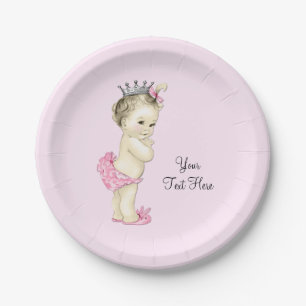 Klassieke Prinses Baby Shower Papieren Bordje