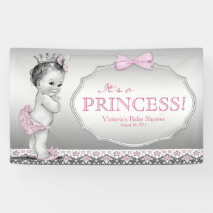 Klassieke Prinses Meisje Baby Shower Spandoek