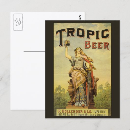 Klassieke Productlabel Kunst, Tropic Beer Gladiato Briefkaart (Voorkant / Achterkant)