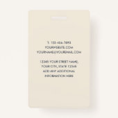 Klassieke Professional ID Blauw-Zwart Ivoor Beveil Badge (Achterkant)