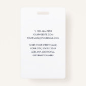 Klassieke Professional ID Blauw-Zwart Wit Beveilig Badge (Achterkant)