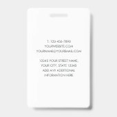 Klassieke Professional ID Donkergrijs Wit Beveilig Badge (Achterkant)