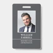 Klassieke Professional ID Donkergrijs Wit Beveilig Badge (Voorzijde)