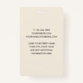 Klassieke Professional ID Zwart Ivoor Beveiliging Badge (Achterkant)