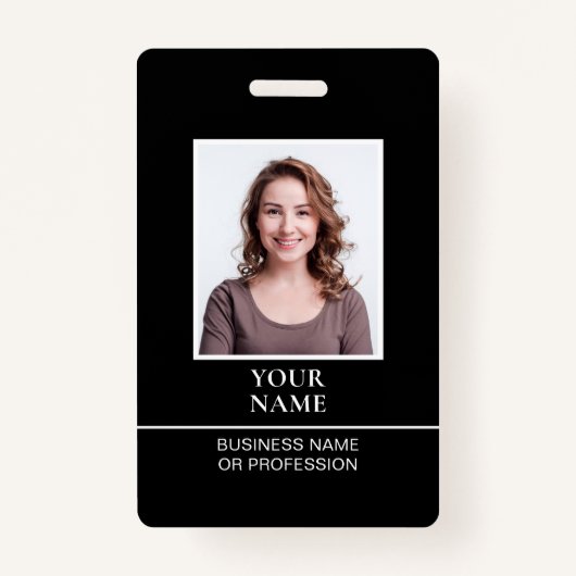 Klassieke Professional ID Zwart Wit Beveiliging Badge (Voorkant)