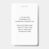 Klassieke Professional ID Zwart Wit Beveiliging Badge (Achterkant)