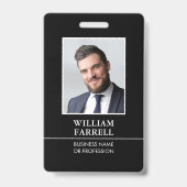 Klassieke Professional ID Zwart Wit Beveiliging Badge (Voorkant)