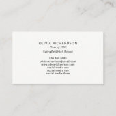 Klassieke professionele Afstuderen Foto en naam Contactkaartje (Achterkant)