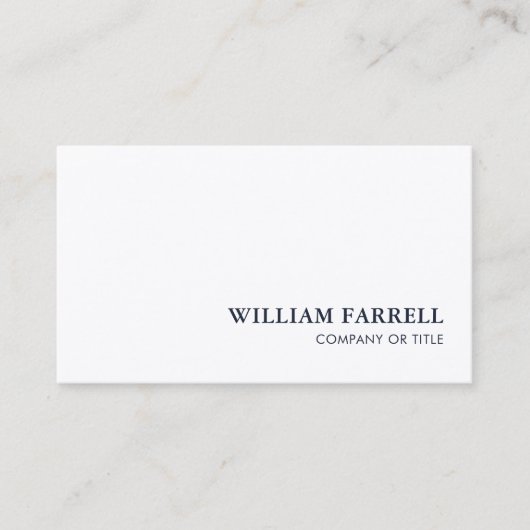 Klassieke Professionele Blauw-Zwart Wit Visitekaartje (Voorkant)