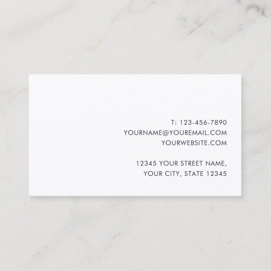 Klassieke Professionele Blauw-Zwart Wit Visitekaartje (Achterkant)