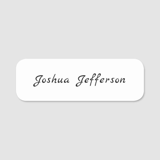 Klassieke Professionele Creatieve Plain Zwart Wit Naamplaatje (Voorkant)