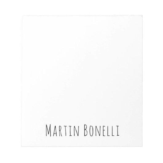 Klassieke professionele eigen naam informatie eenv notitieblok (Voorkant)