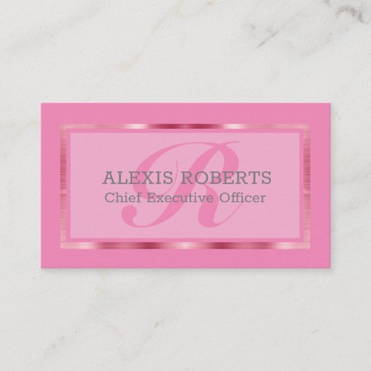 Klassieke professionele Feminine Elegant Business  Visitekaartje (Voorkant)