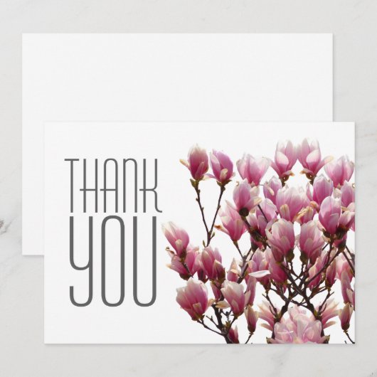 Klassieke professionele Floral Bedankkaart (Voorkant / Achterkant)