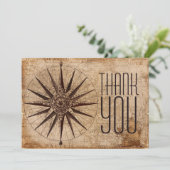 Klassieke professionele kompaswereldkaart bedankkaart (Staand voorkant)