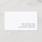 Klassieke Professionele Luxe Blauw-Zwart Wit Visitekaartje (Achterkant)