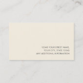 Klassieke professionele luxe donkergrijs ivoor visitekaartje (Achterkant)