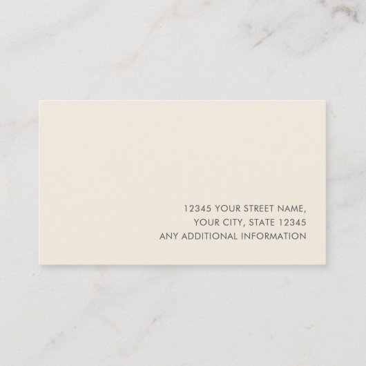 Klassieke professionele luxe donkergrijs ivoor visitekaartje (Achterkant)