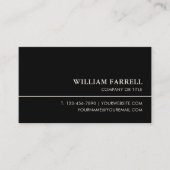 Klassieke professionele luxe zwart ivoor visitekaartje (Voorkant)