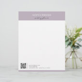 Klassieke professionele QR Code Lavendel Briefhoofd (Staand voorkant)