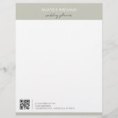 Klassieke Professionele QR Code Matcha Briefhoofd (Voorkant)