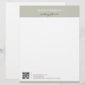 Klassieke Professionele QR Code Matcha Briefhoofd (Voorkant / Achterkant)