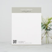 Klassieke Professionele QR Code Matcha Briefhoofd (Staand voorkant)