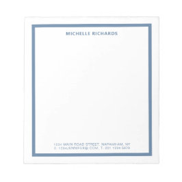Klassieke professionele stoffige blauwe rand brief notitieblok