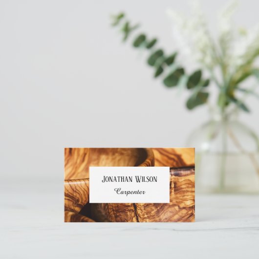 Klassieke professionele timmerman promoot uw visitekaartje (Staand voorkant)