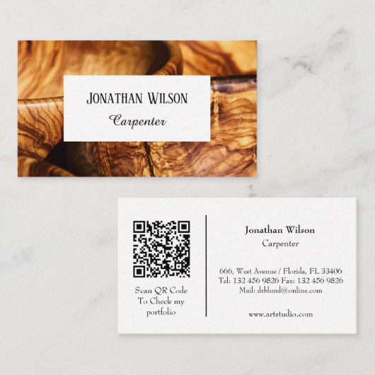 Klassieke professionele timmerman promoot uw visitekaartje (Voorkant / Achterkant)