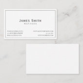 Klassieke, professionele, zwarte en witte visitekaartje (Voorkant / Achterkant)