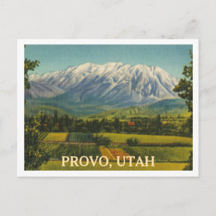 Klassieke Provo Utah Mt Timpanagos scène Briefkaart