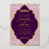 Klassieke pruim purper gouden accenten moslim brui