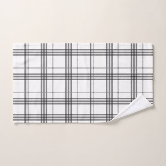 Klassieke Pset White en Black Bath Towel Set Bad Handdoek (Handdoek)