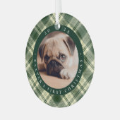 Klassieke Pset's eerste kerstfoto van Pet Glas Ornament (Voorkant links)