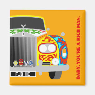 Klassieke psychedelische limousine-auto van Lennon Magneet
