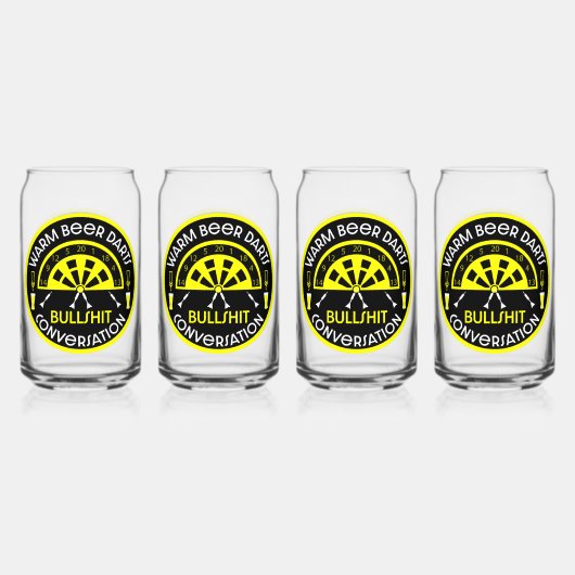 Klassieke pub darts blikvorm glas (Voorkant)