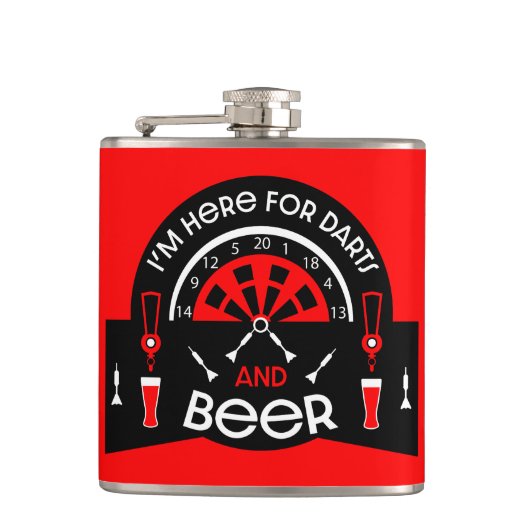 Klassieke pub darts heupfles (Voorkant)