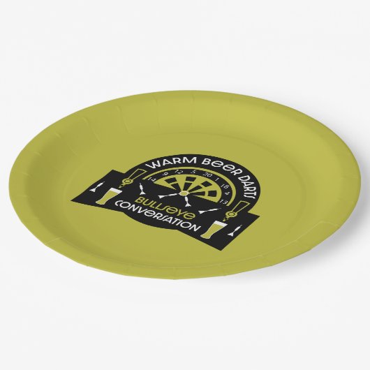 Klassieke pub darts papieren bordje (Gekanteld)