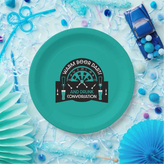 Klassieke pub darts papieren bordje (Feest)