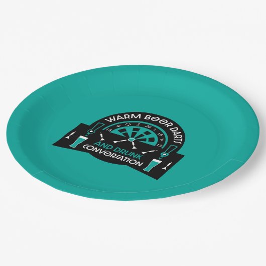 Klassieke pub darts papieren bordje (Gekanteld)