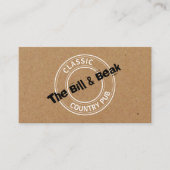 Klassieke Pub Logo in het land, Pub/Brouwery Visitekaartje (Voorkant)