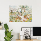 Klassieke Puddle Eend in moestuin Poster (Thuiskantoor)