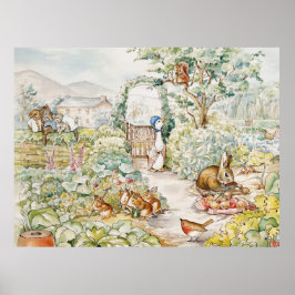 Klassieke Puddle Eend in moestuin Poster