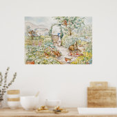 Klassieke Puddle Eend in moestuin Poster (Keuken)
